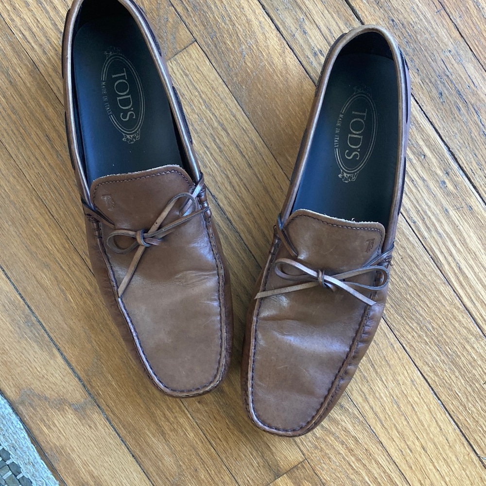 Tod's Men's Tan Leather Slip-On Loafers